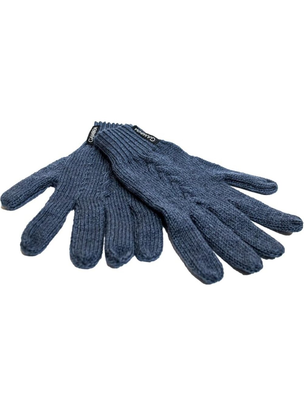 Women's Blue Wool Winter Knit Mittens Softness Warmth Thermal Casual Gloves